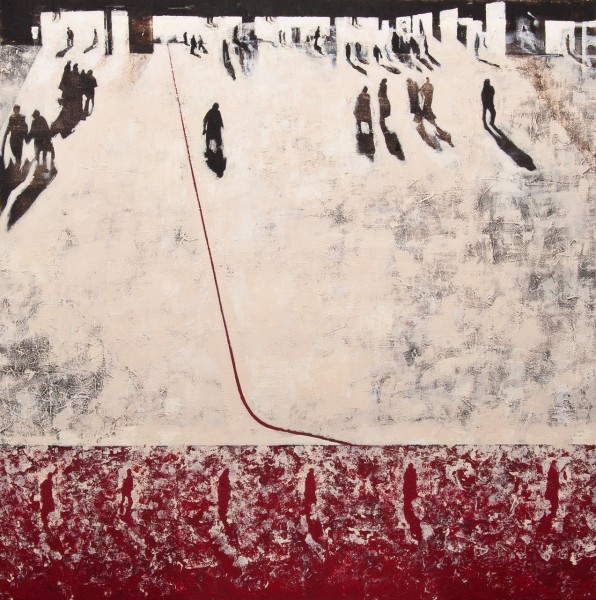 "Sombra 1"
Malerei mit Bananeschalen Pigmente(dunkle Farben) und Acryl (helle Farben und rot)
2012-2013